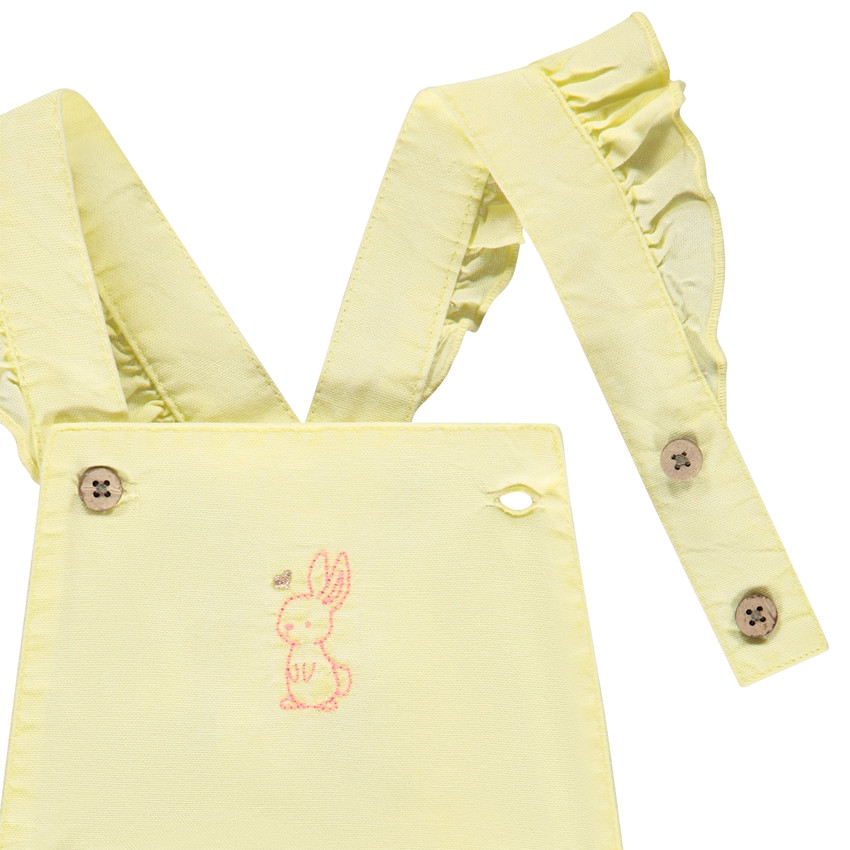 Conjunto de body fantasía + pelele salopette unicolor para niña bebé 