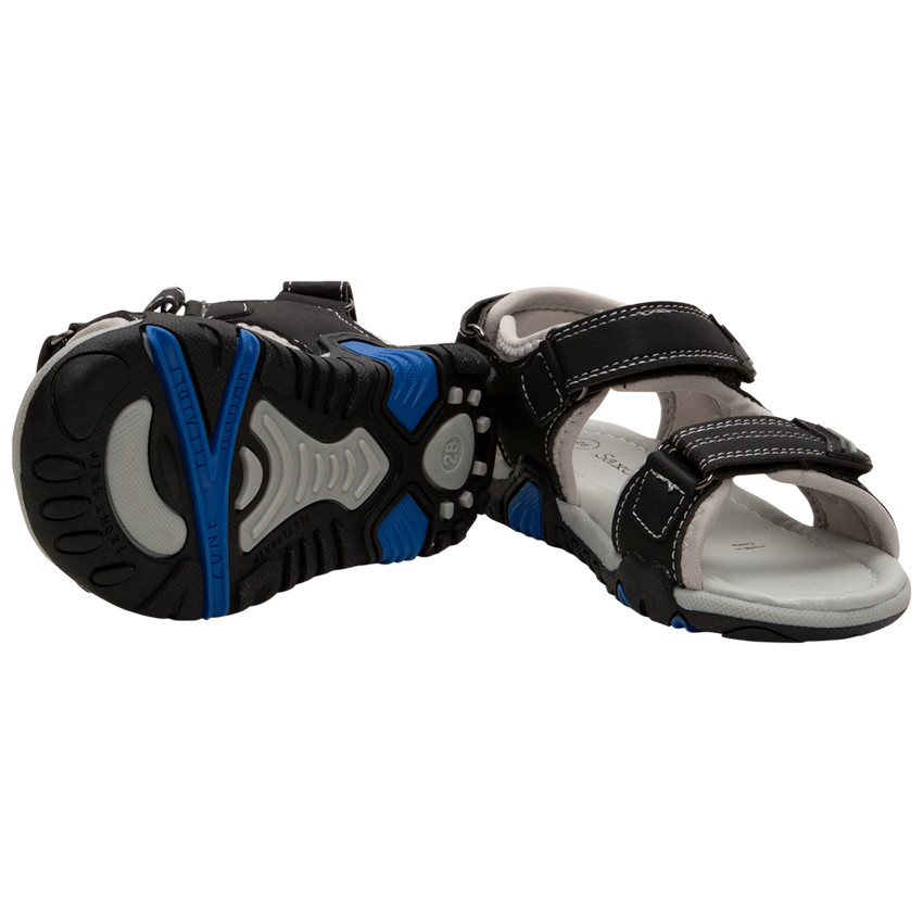 Sandalias con velcro y juego de pespuntes 