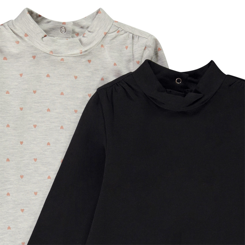 Pack de 2 peleles de fantasía con cuello alto para bebé niña 