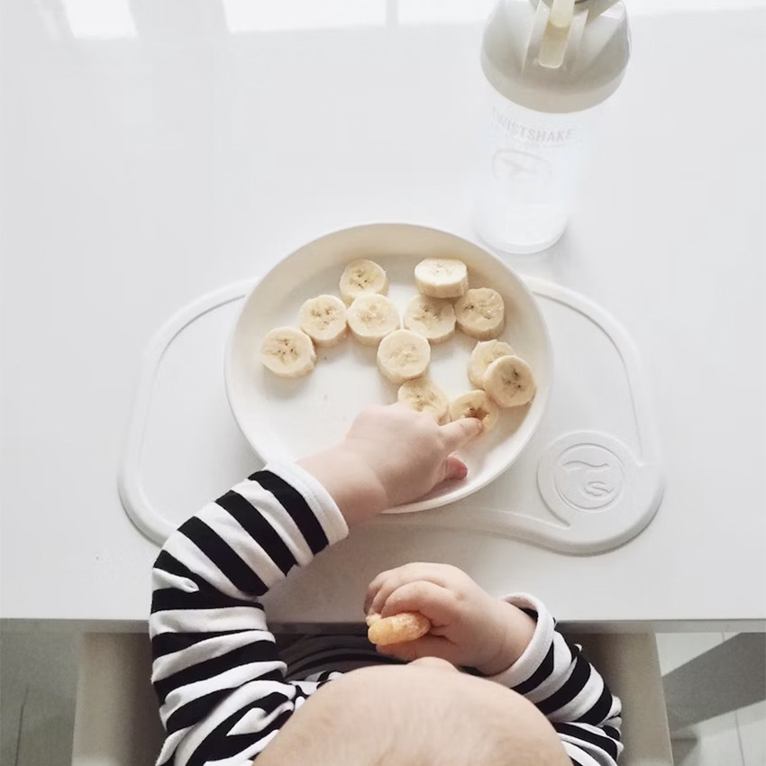 Set plateau Click Mat Mini + Assiette 6+ mois – Blanc  