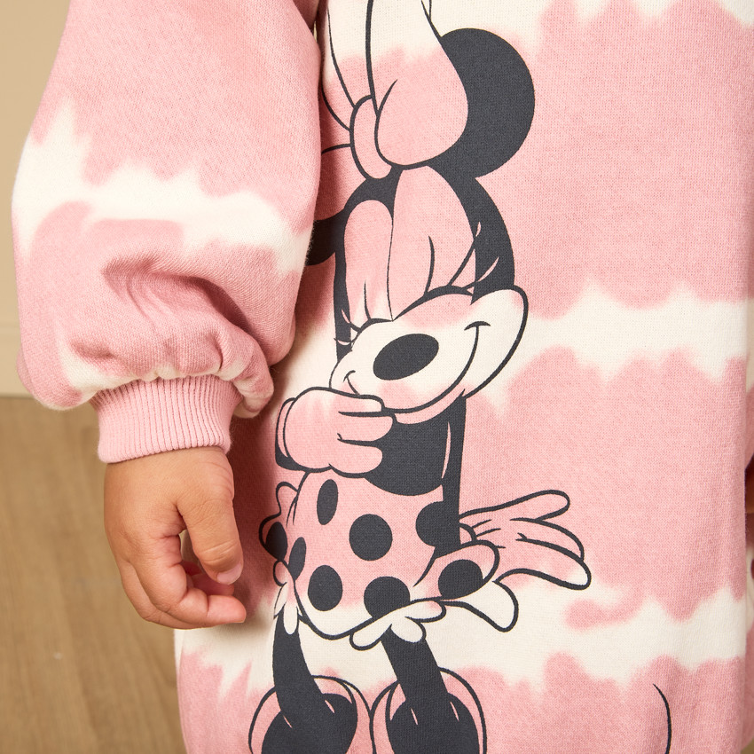 Vestido sudadera efecto tie & dye Minnie Disney para niña bebé 