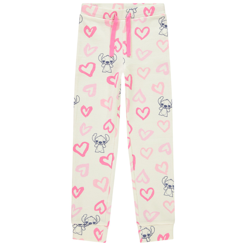 Pijama de 2 piezas con estampado de corazones y Stitch de Disney para niña 