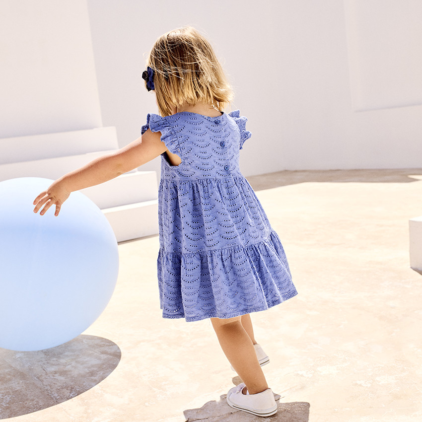 Conjunto 2 piezas liso en bordado inglés para bebé niña 