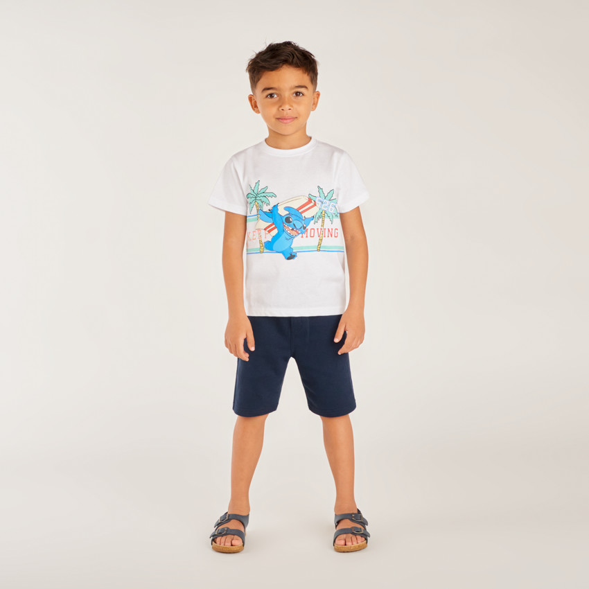 Camiseta de manga corta con estampado de Stitch de Disney para niño. 