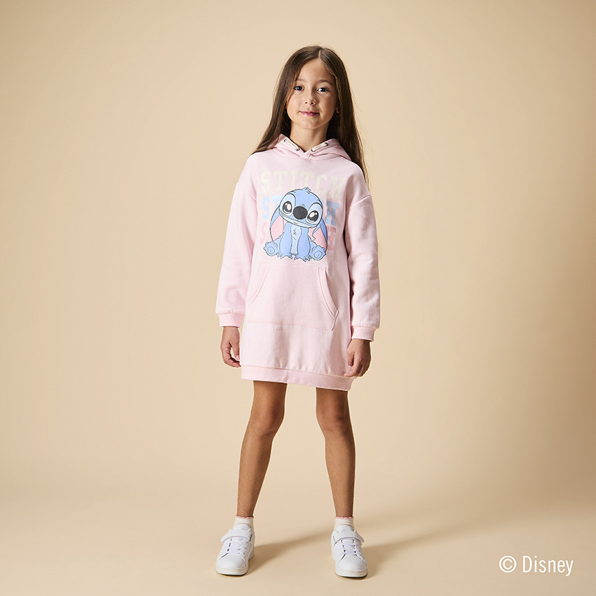 Vestido sudadera oversize con capucha de Stitch Disney para niña 