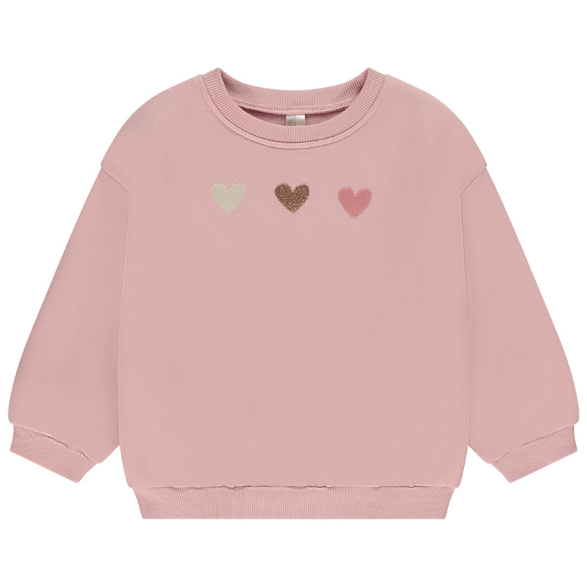 Sudadera de felpa con corazón bordado para bebé niña 