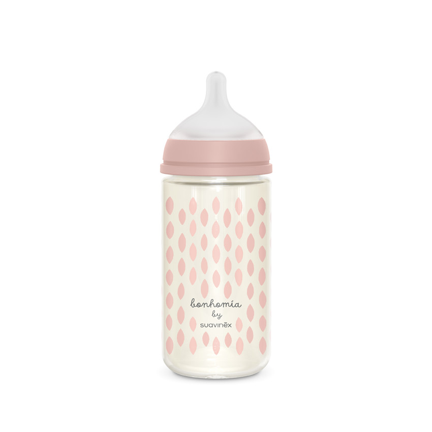 Biberon en verre avec tétine SX Pro M - Bonhomia rose 240 ml  Additional Biberon en verre avec tétine SX Pro M - Bonhomia rose 240 ml