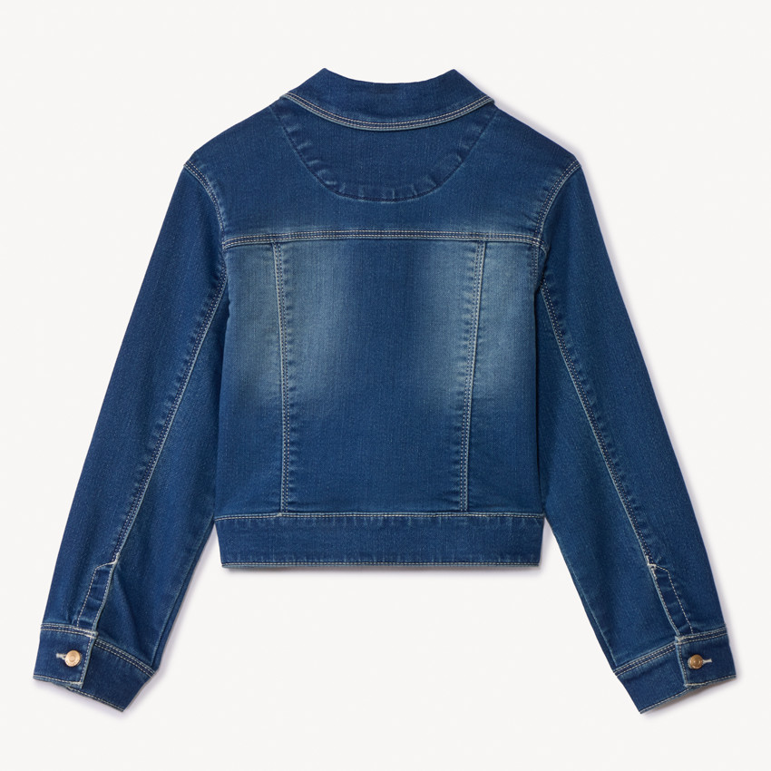 Chaqueta efecto vaquero con bolsillos para niña 