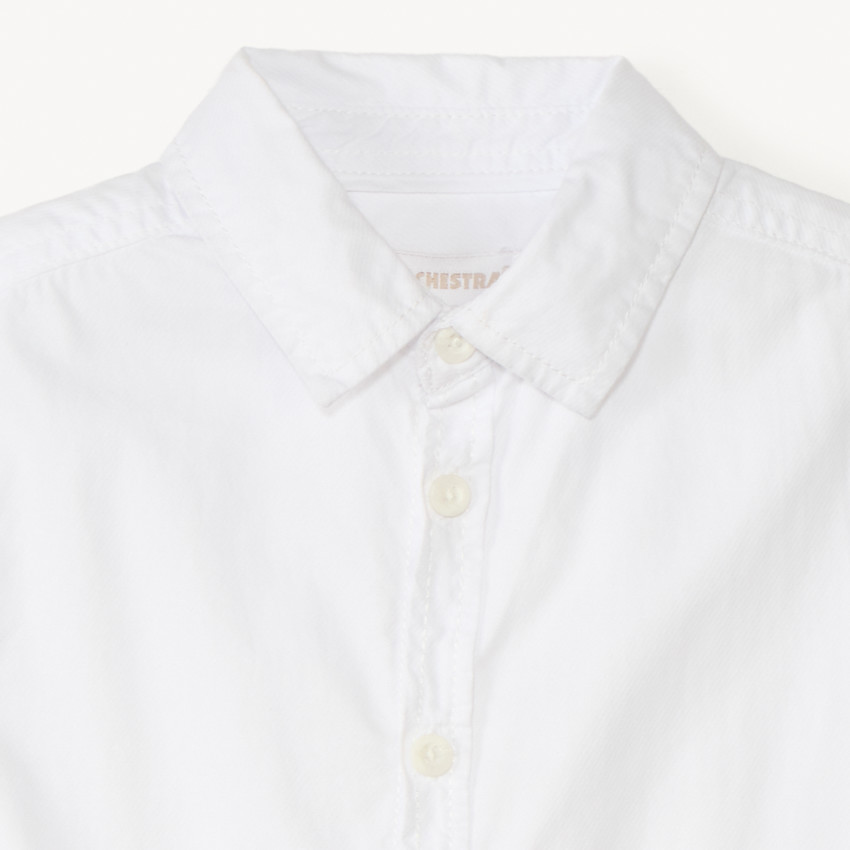 Camisa de algodón blanca de manga corta 