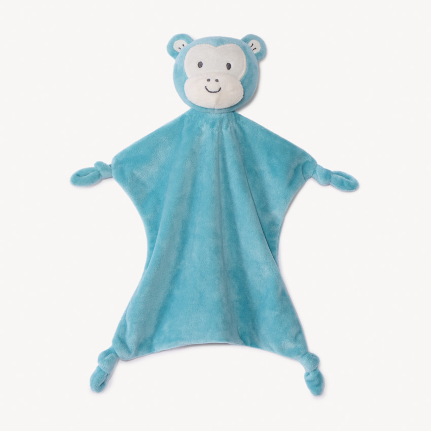 Doudou plano de terciopelo con mono para bebé niño 