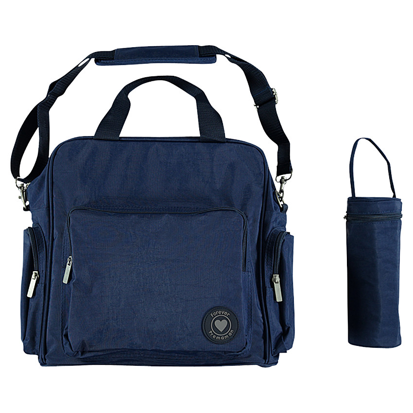 Bolso cambiador de poliéster con bolsillos y funda isotérmica con cremallera 
