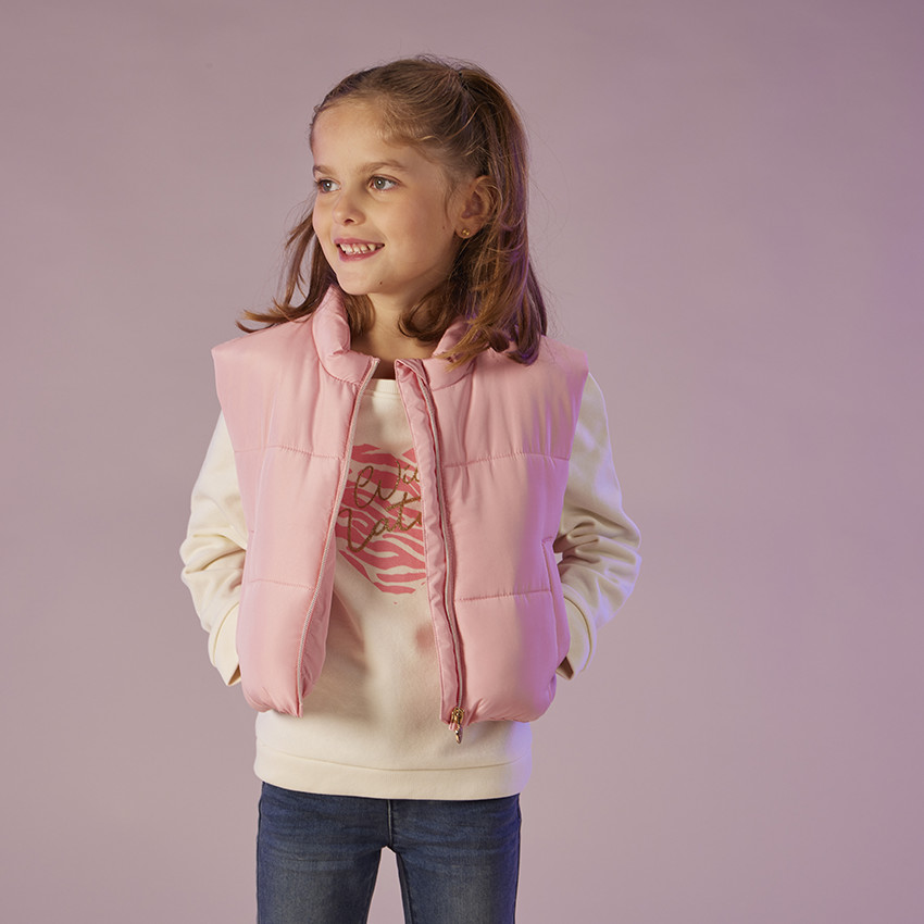 Chaleco acolchado efecto satinado para niña 