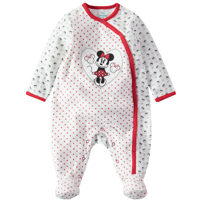 Pijama de terciopelo estampado all over con parche de Minnie 