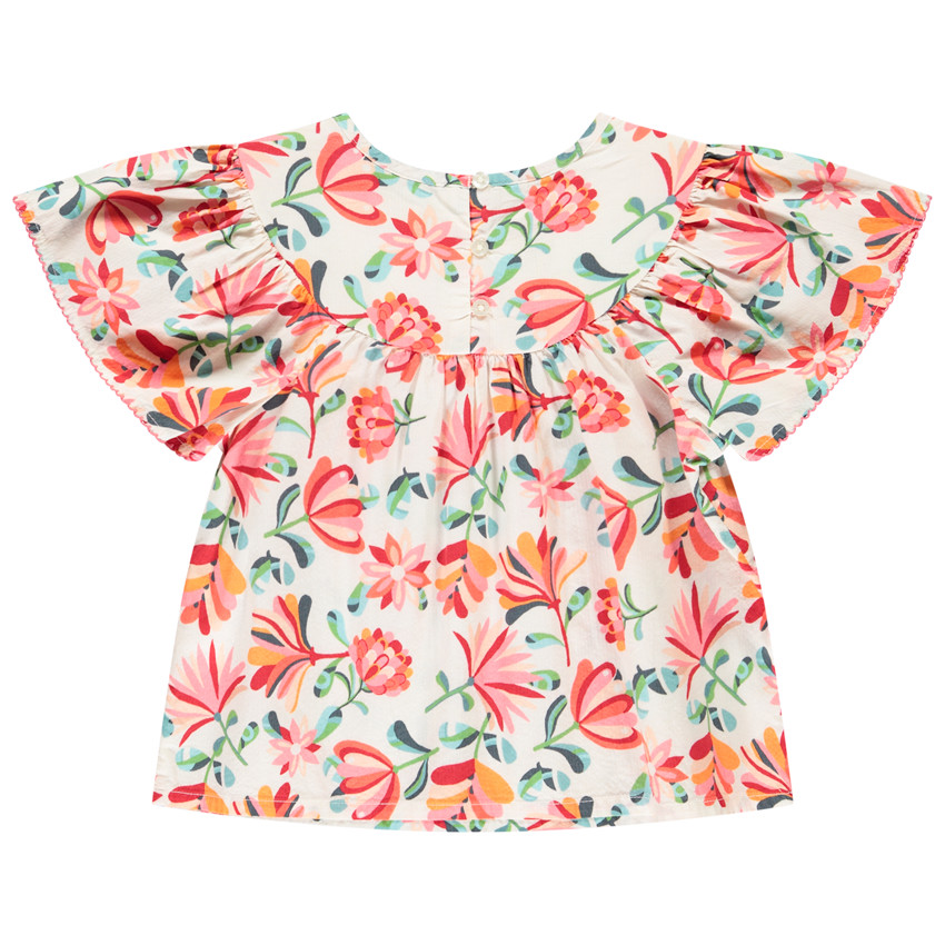 Túnica de manga corta acampanada con estampado floral para niña 