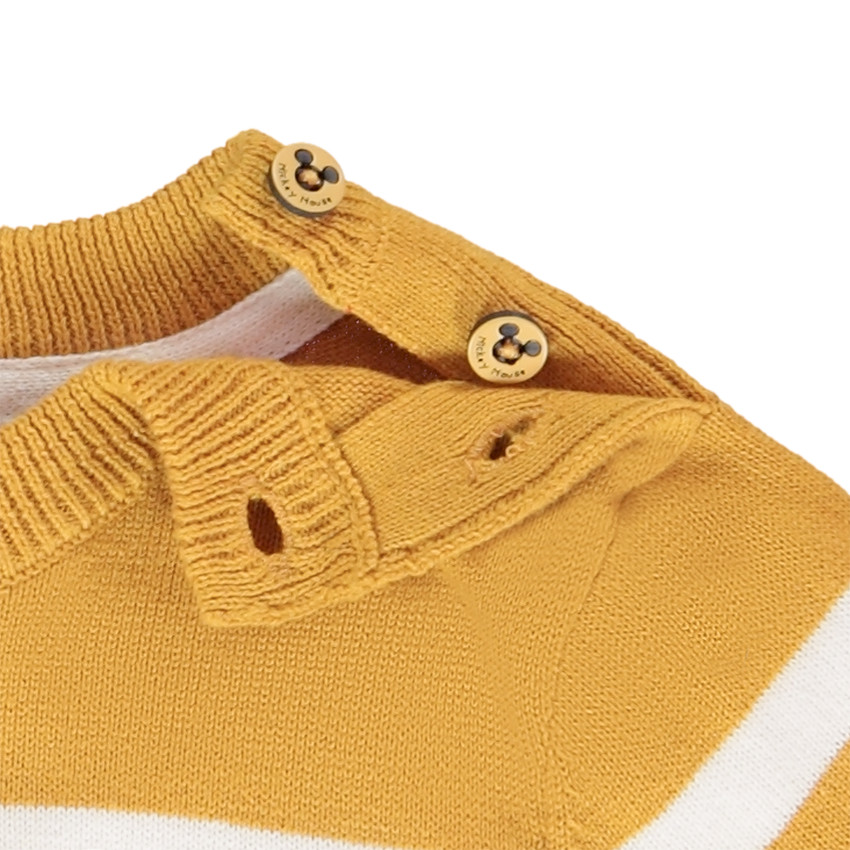 Pull en tricot avec bandes placées et print Mickey Disney pour bébé garçon Main Pull en tricot avec bandes placées et print Mickey Disney pour bébé garçon