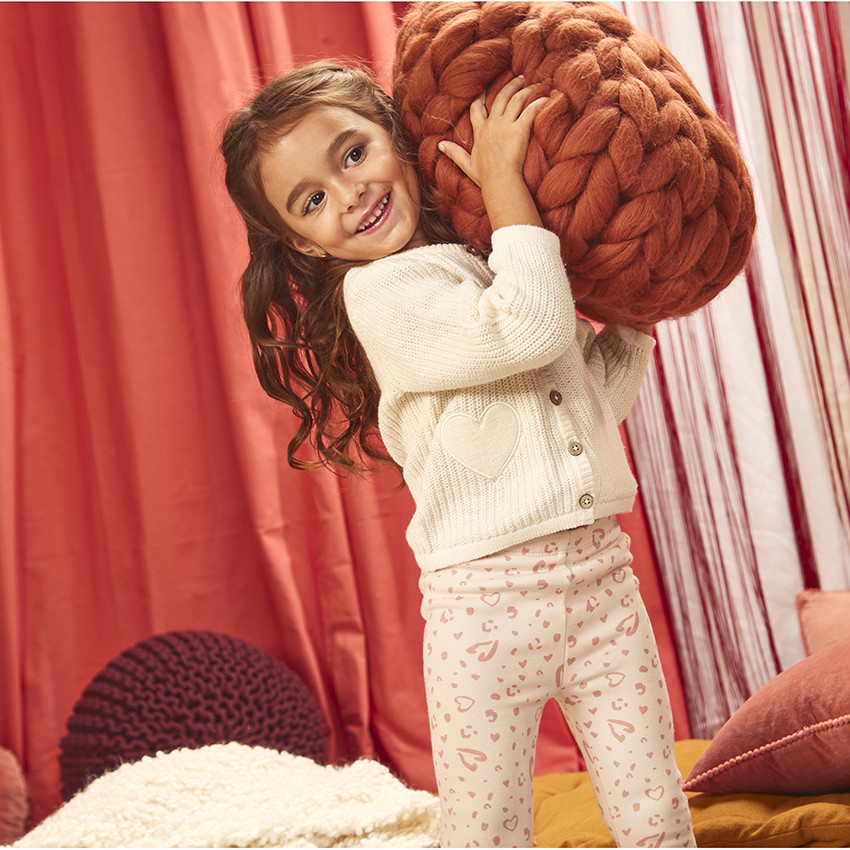 Calecon en jersey imprime coeurs pour bebe fille Orchestra