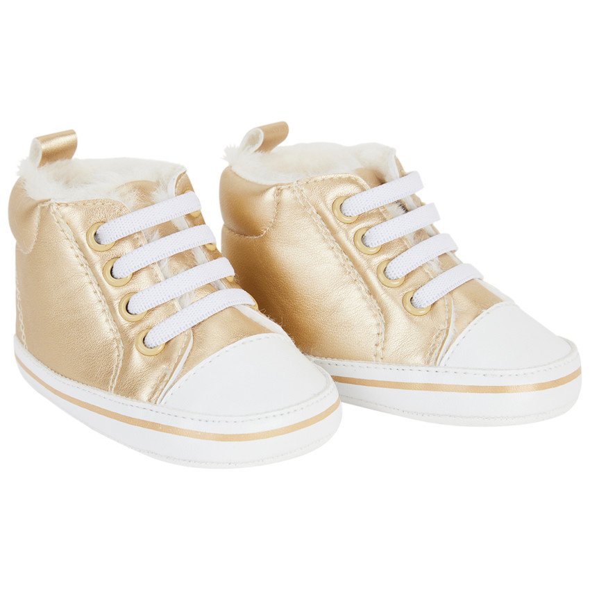 Zapatillas altas efecto metalizado para bebé niña 