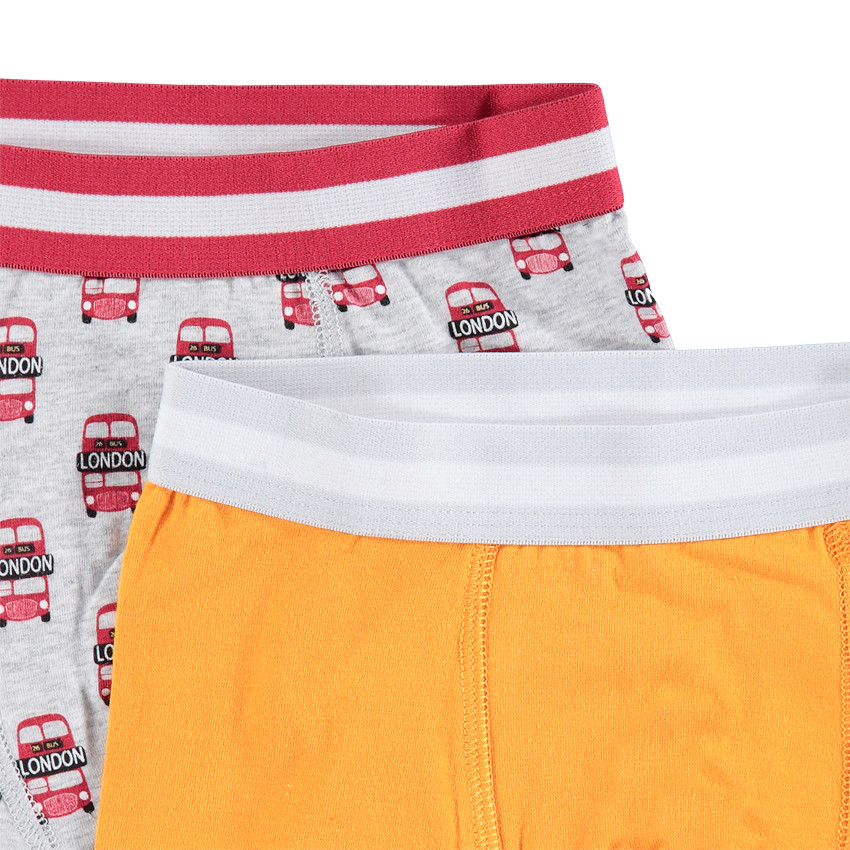 Juego de 2 bóxers de algodón con estampado de bus y taxi 