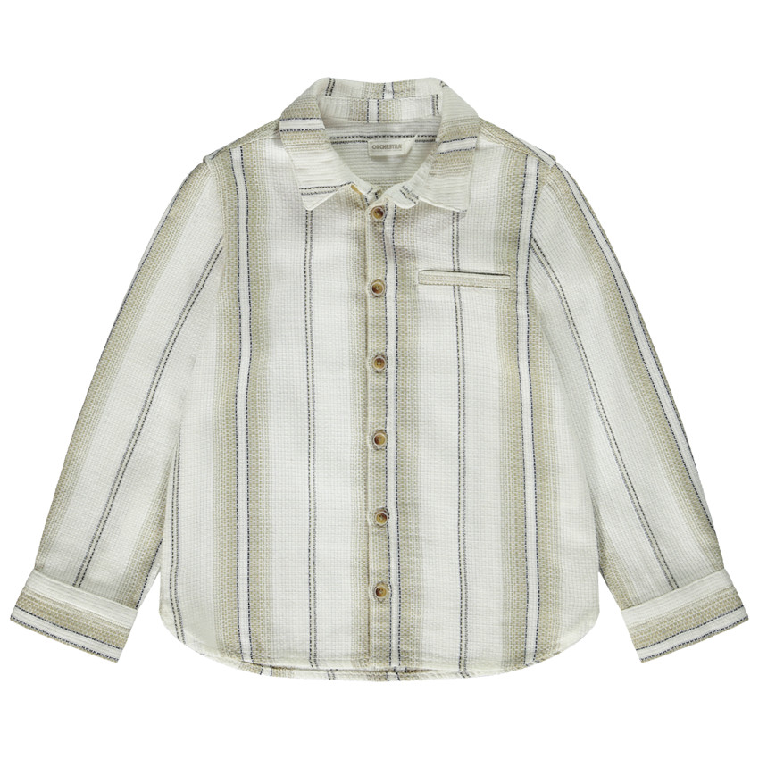 Chemise manches longues en coton piqué pour garçon 