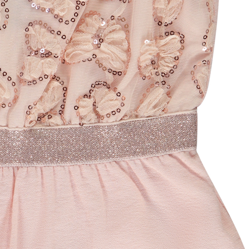 Combinaison corta bicolor con mariposas de tul para niña 