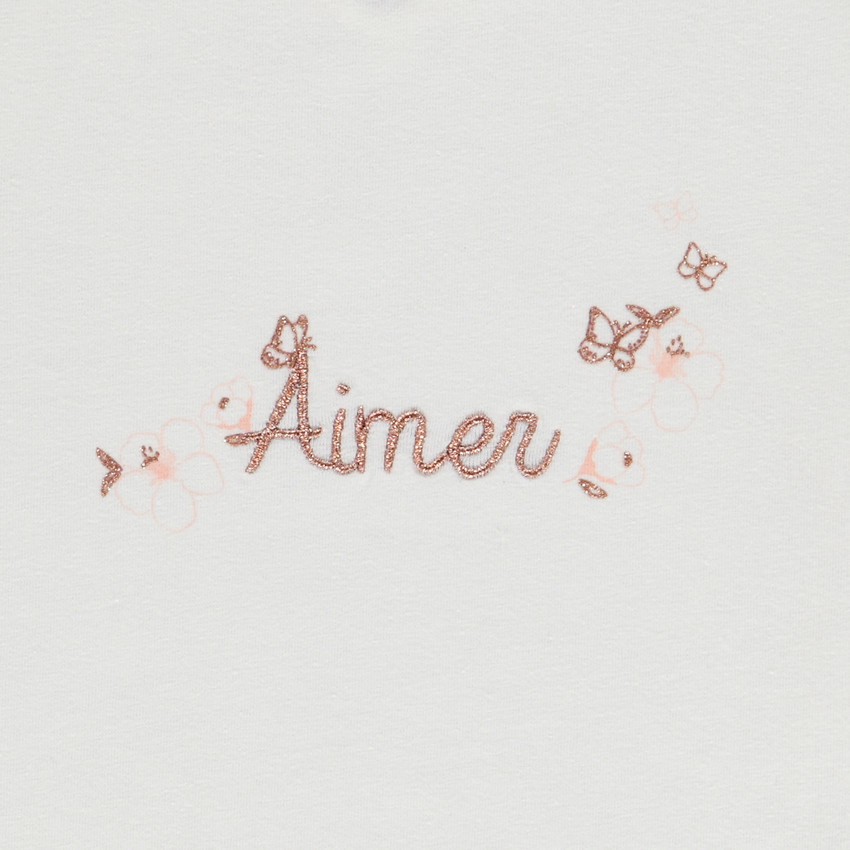 Camiseta de manga corta con bordado dorado para niña  Additional Camiseta de manga corta con bordado dorado para niña
