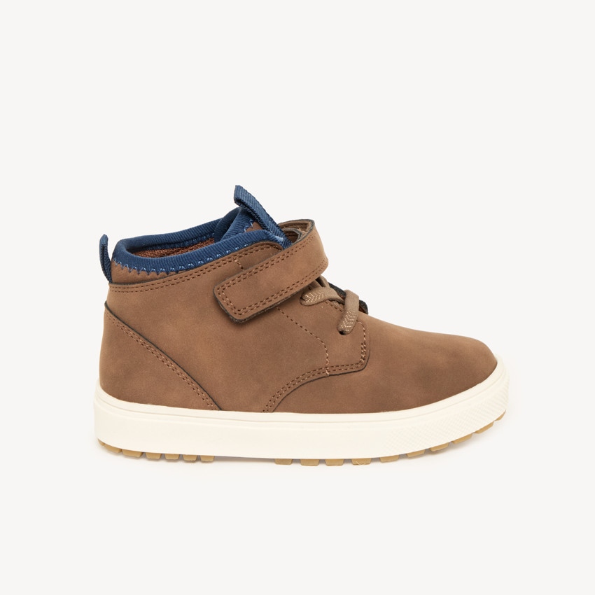 Botines niño con cordones elásticos y velcro 
