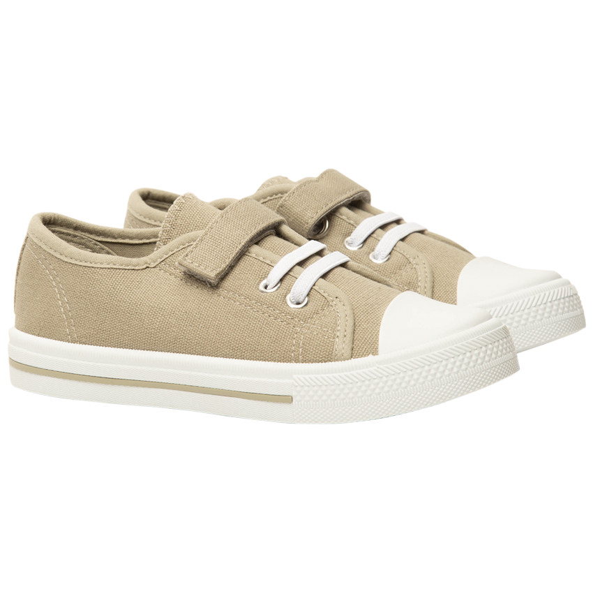 Zapatillas bajas de lona con cordones y velcro para niño 