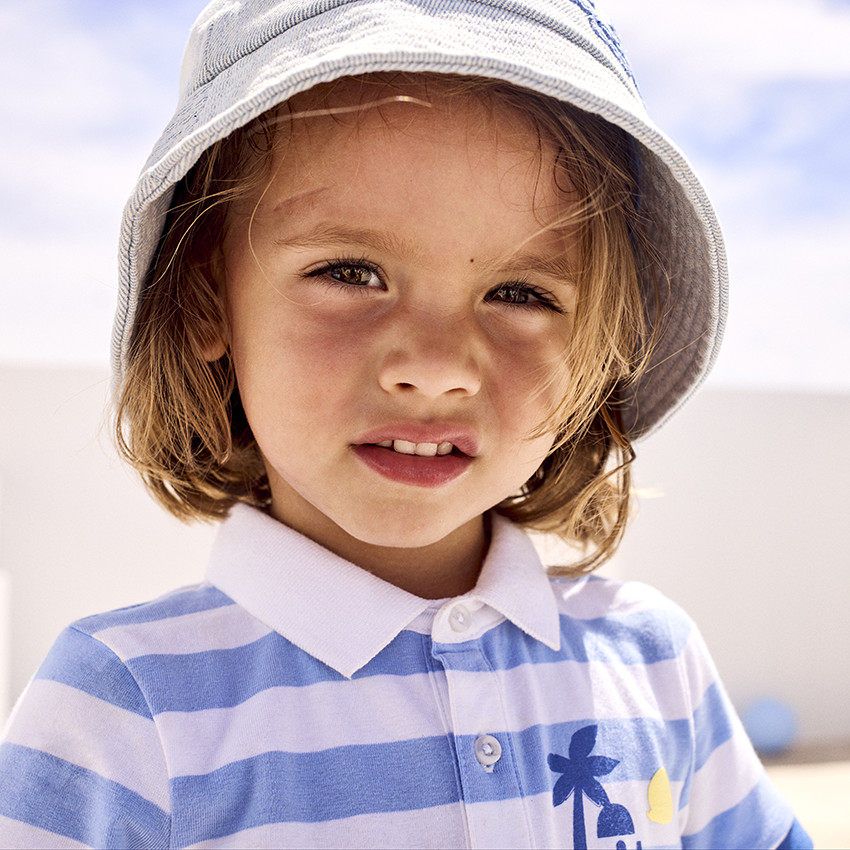 Polo manga corta rayas print arty para bebé niño 