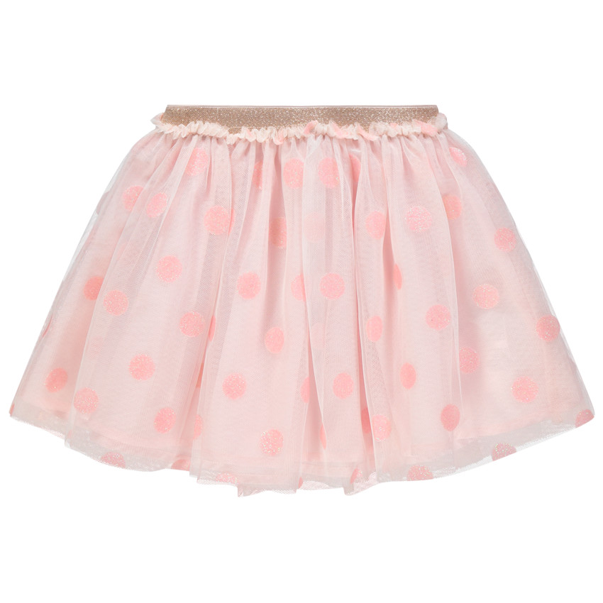 Jupe en tulle à pois et taille élastiquée brillante  
