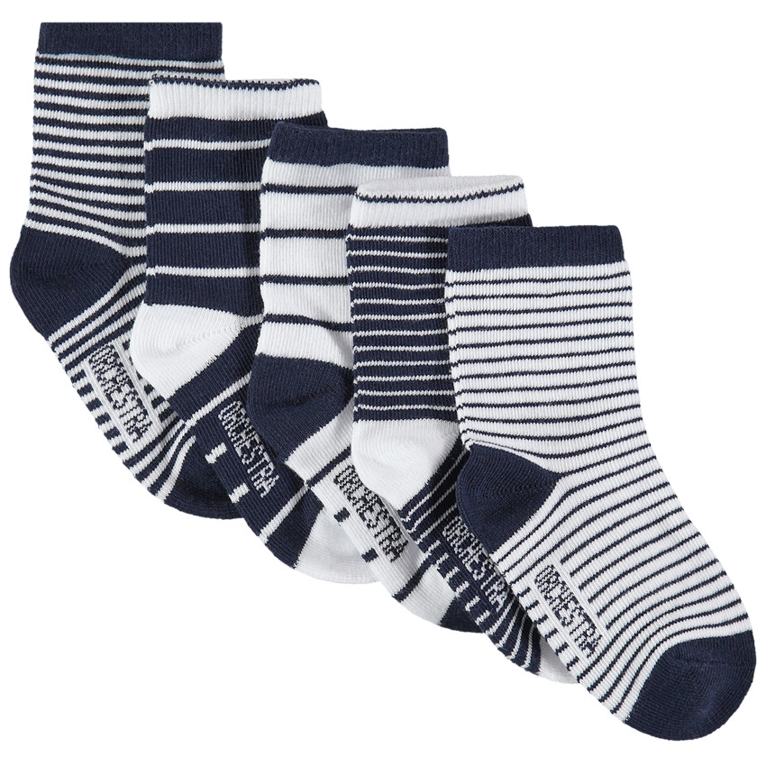 Juego de 5 pares de calcetines de rayas de jácquard all over  Additional Juego de 5 pares de calcetines de rayas de jácquard all over
