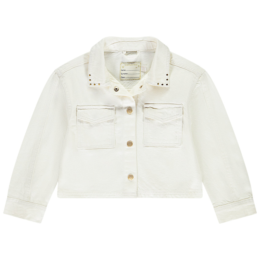 Chaqueta corta de vaquero con remaches para niña 