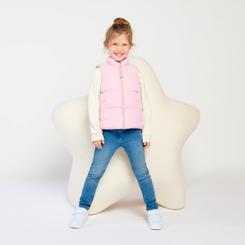 Chaleco acolchado sin mangas liso para niña 