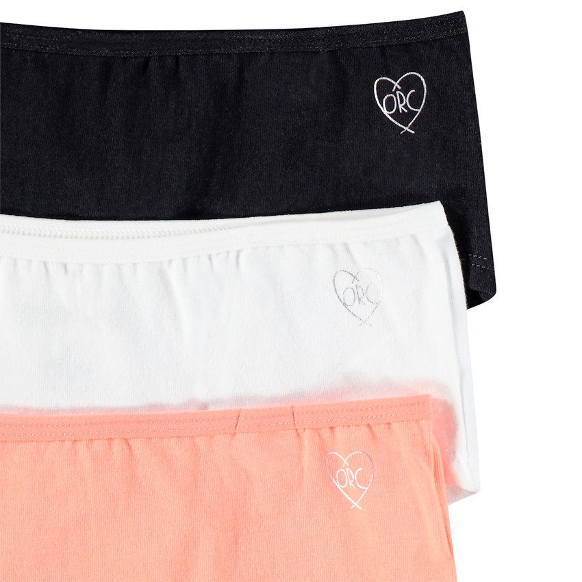 Pack de 3 shorties unis con estampado de foil para niña  Additional Pack de 3 shorties unis con estampado de foil para niña