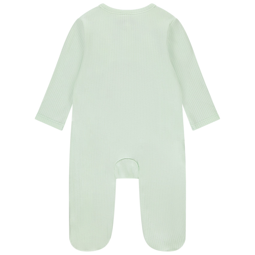 Pelele de canalé estampado jirafa/palmeras para bebé niño 