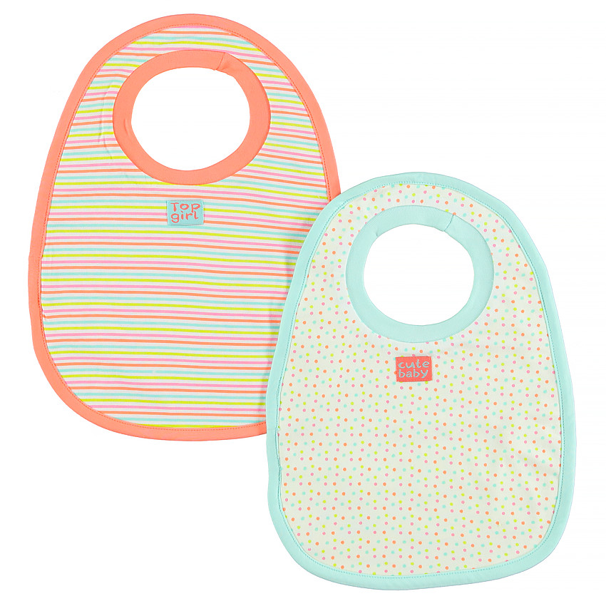 Set de 2 bavoirs à encolure élastiquée  