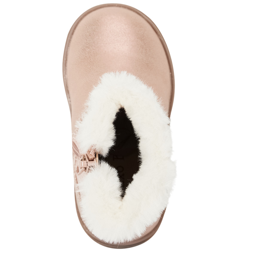 Botines con cuello de piel sintética y diseño de unicornio para bebé niña 