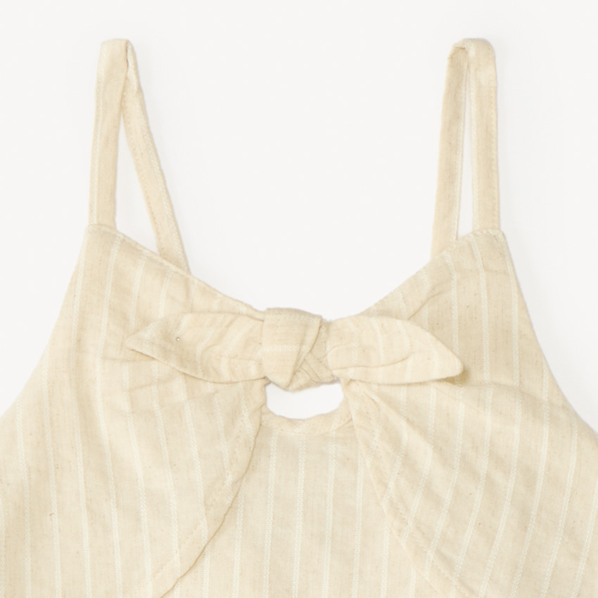 Conjunto de 2 piezas de tela: túnica + pantalones cortos a rayas para niña. 