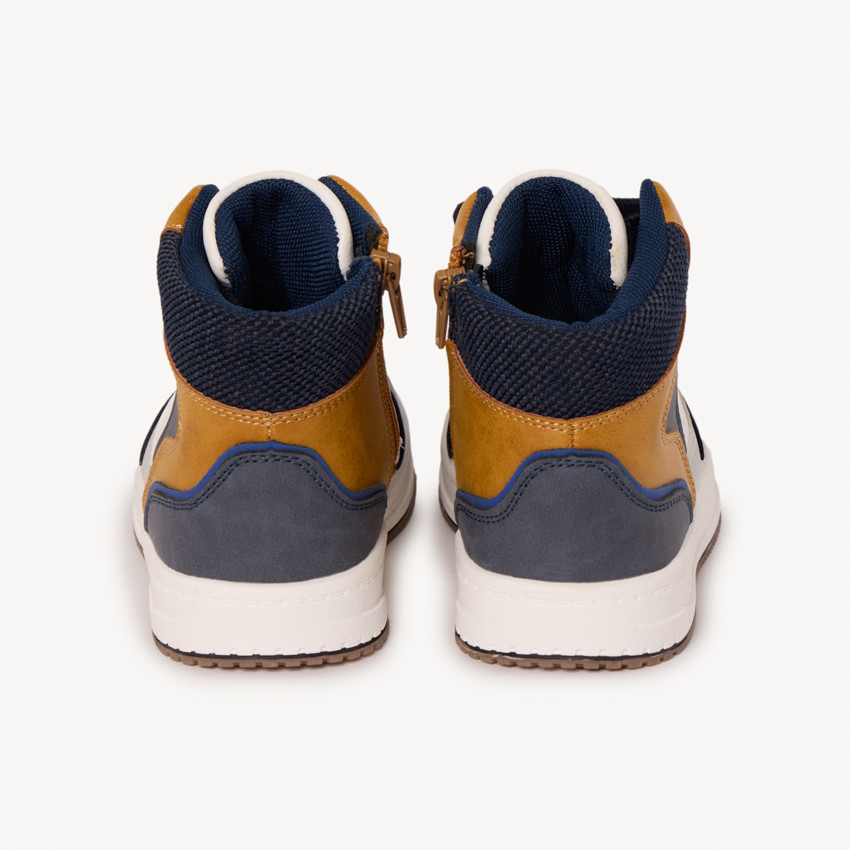 Zapatillas altas con cremallera y cordones para niño 