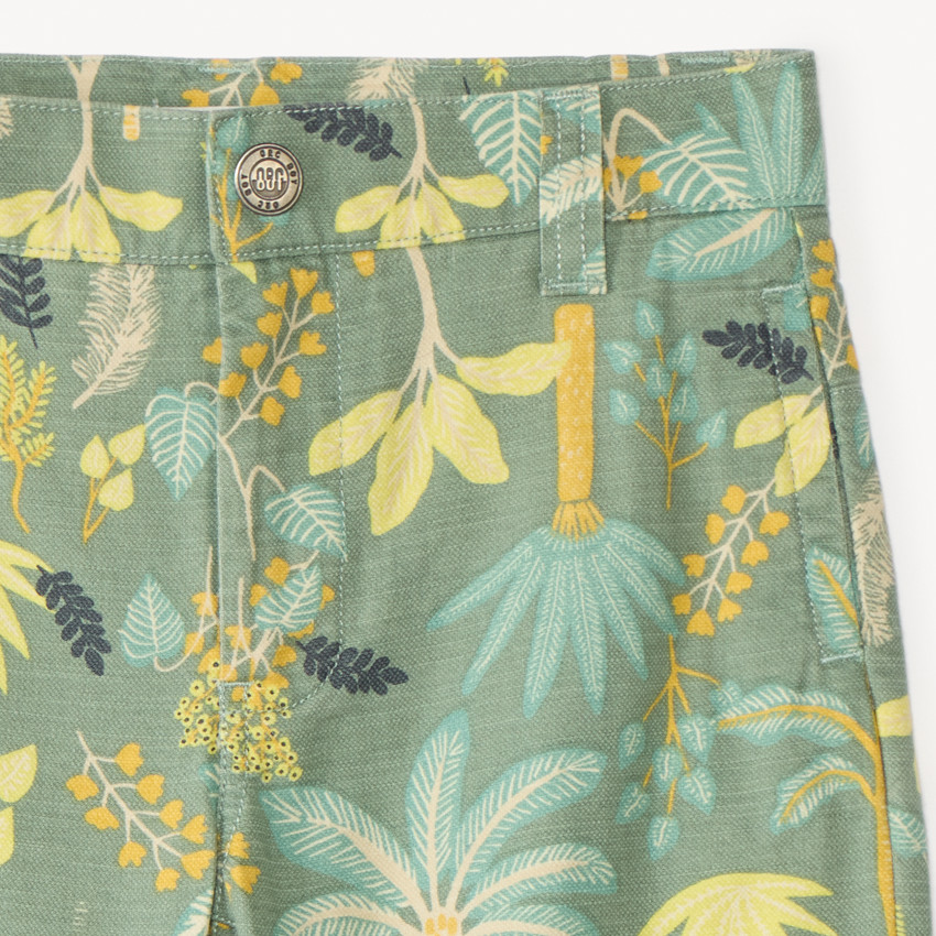 Bermudas de tela con estampado de jungla para niño 