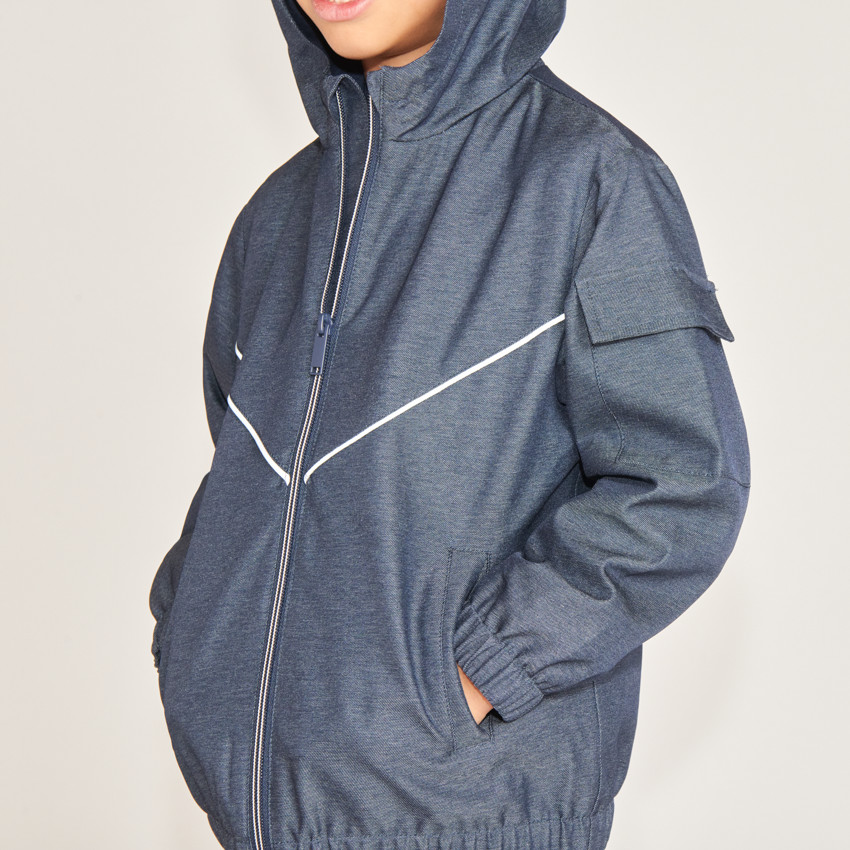 Cortavientos de tela con diseño liso para niño 