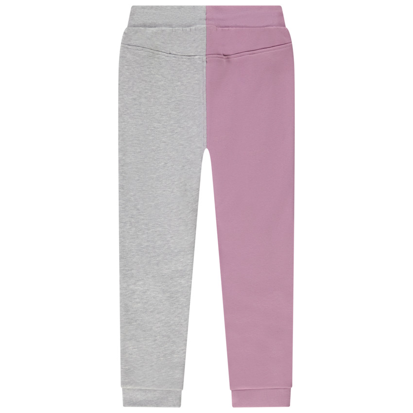 Pantalón jogging de felpa efecto color block para niña 