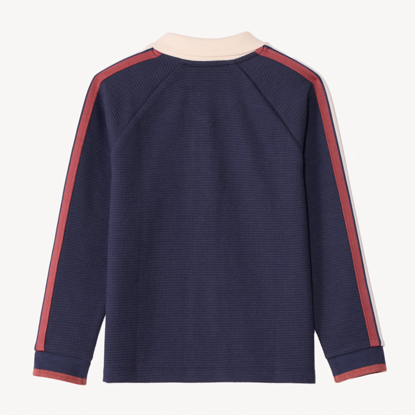 Polo manches longues avec badge fantaisie pour garçon  