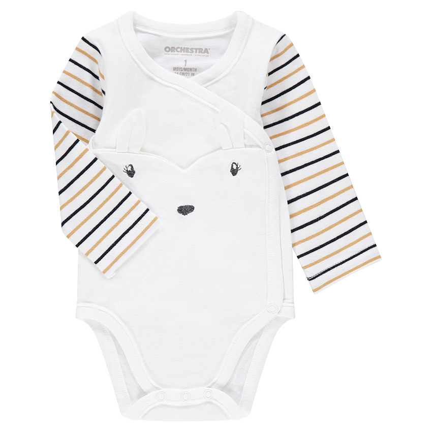 Juego de 7 bodies de manga larga de punto con estampados de fantasía 