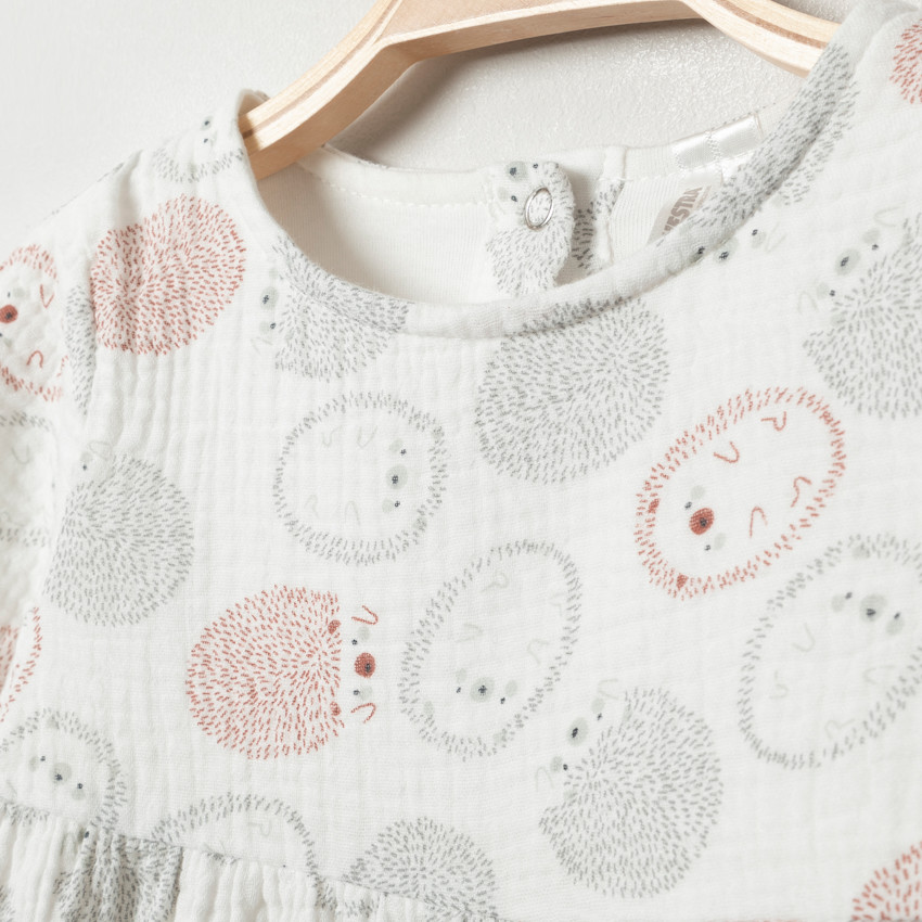 Robe en gaze de coton à motifs arrondis all-over  Additional Robe en gaze de coton à motifs arrondis all-over