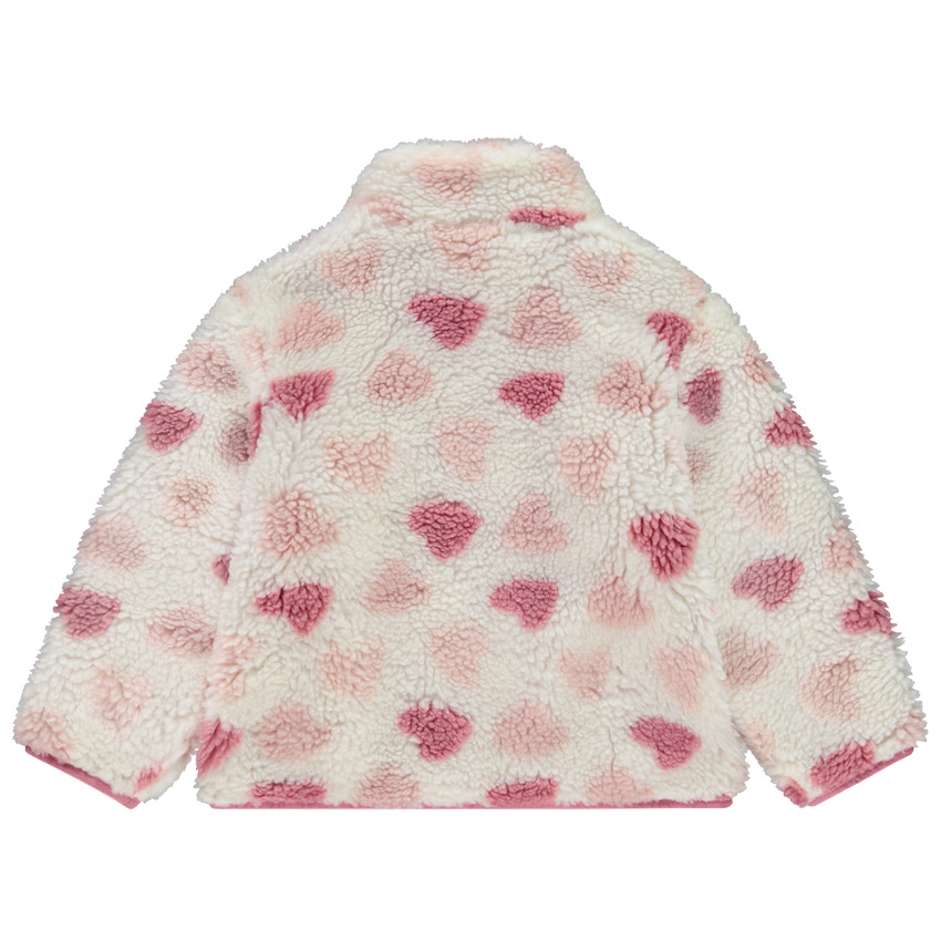 Chaqueta de sherpa con estampado de corazones para niña 