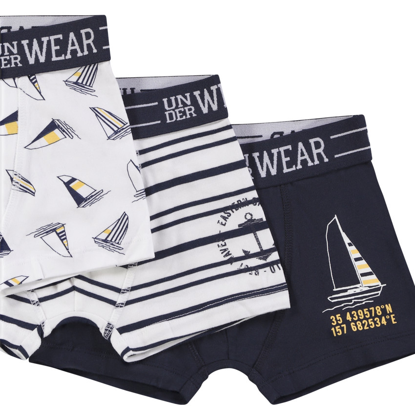 Lote de 3 boxers de fantasía marinos para niño 