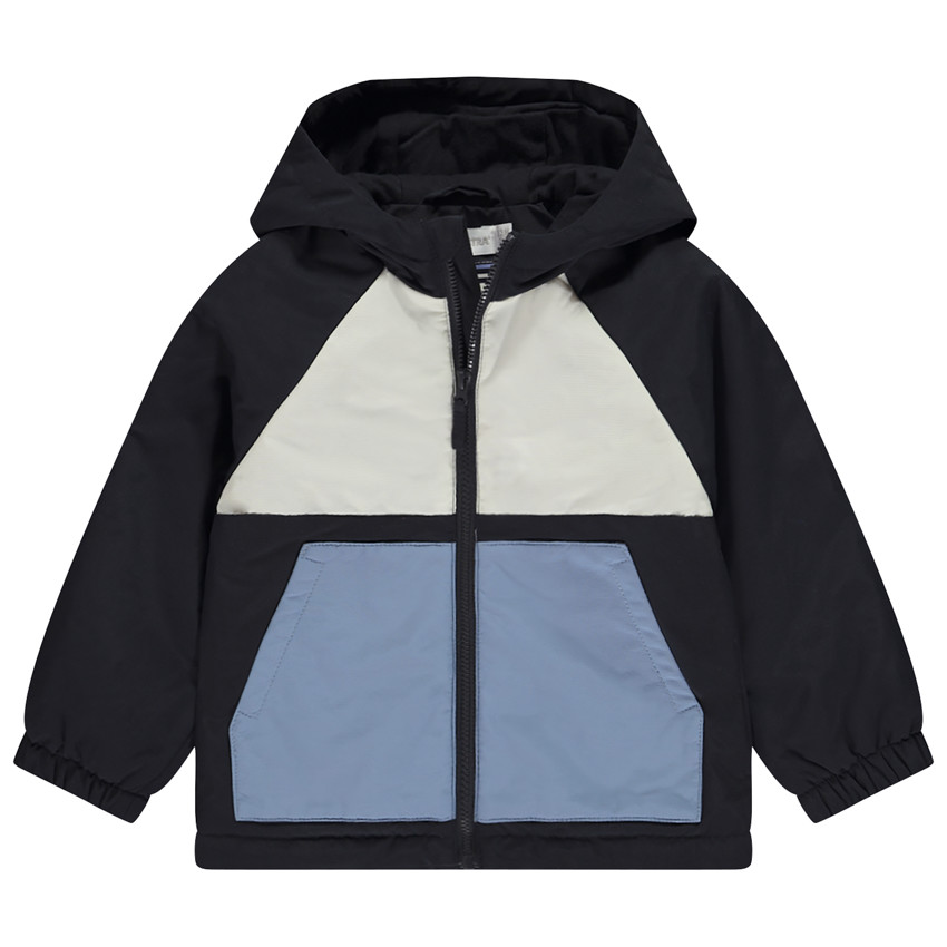 Chubasquero efecto color block forrado en polar para bebé niño 