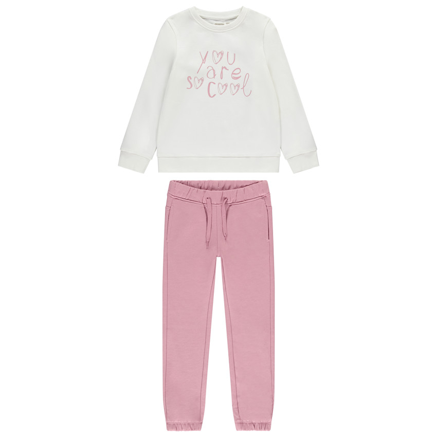 Conjunto de jogging de felpa estampado para niña 