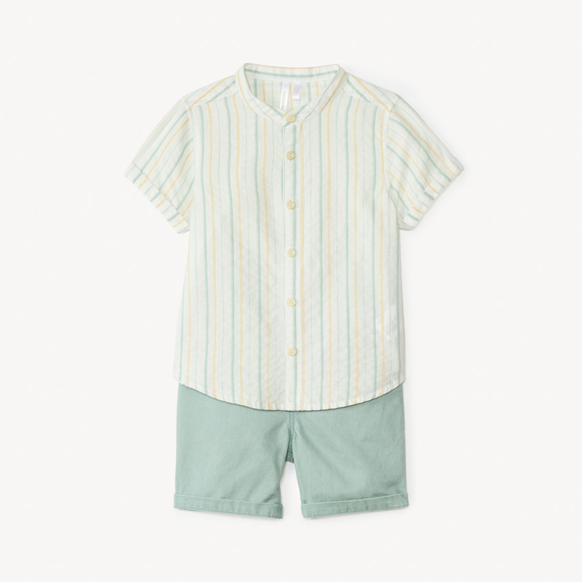 Conjunto de 2 piezas, camisa de mangas cortas + bermudas para bebé niño. 