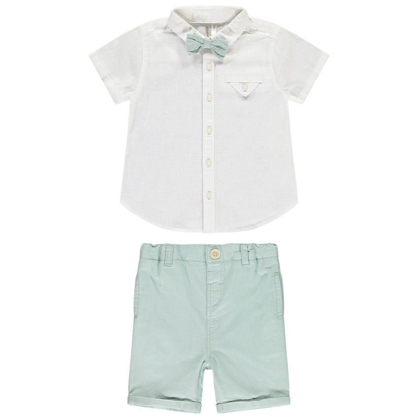 Conjunto de 2 piezas con camisa de lazo para bebé niño 